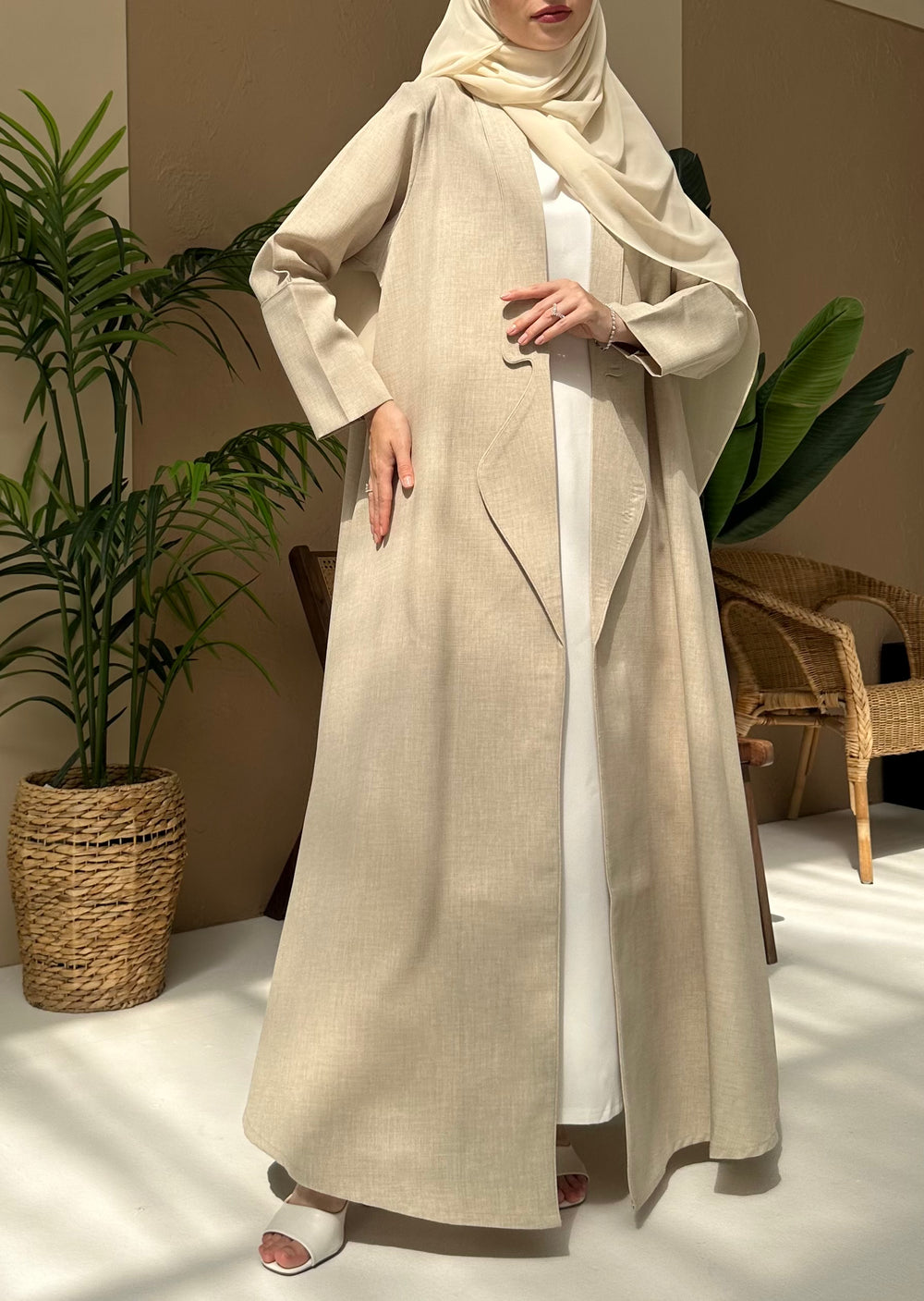MJ07 Abaya In Sand