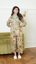 Ruffled Collar Set - Yellow Green