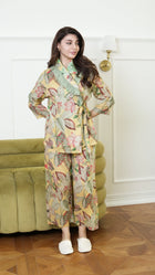 Ruffled Collar Set - Yellow Green