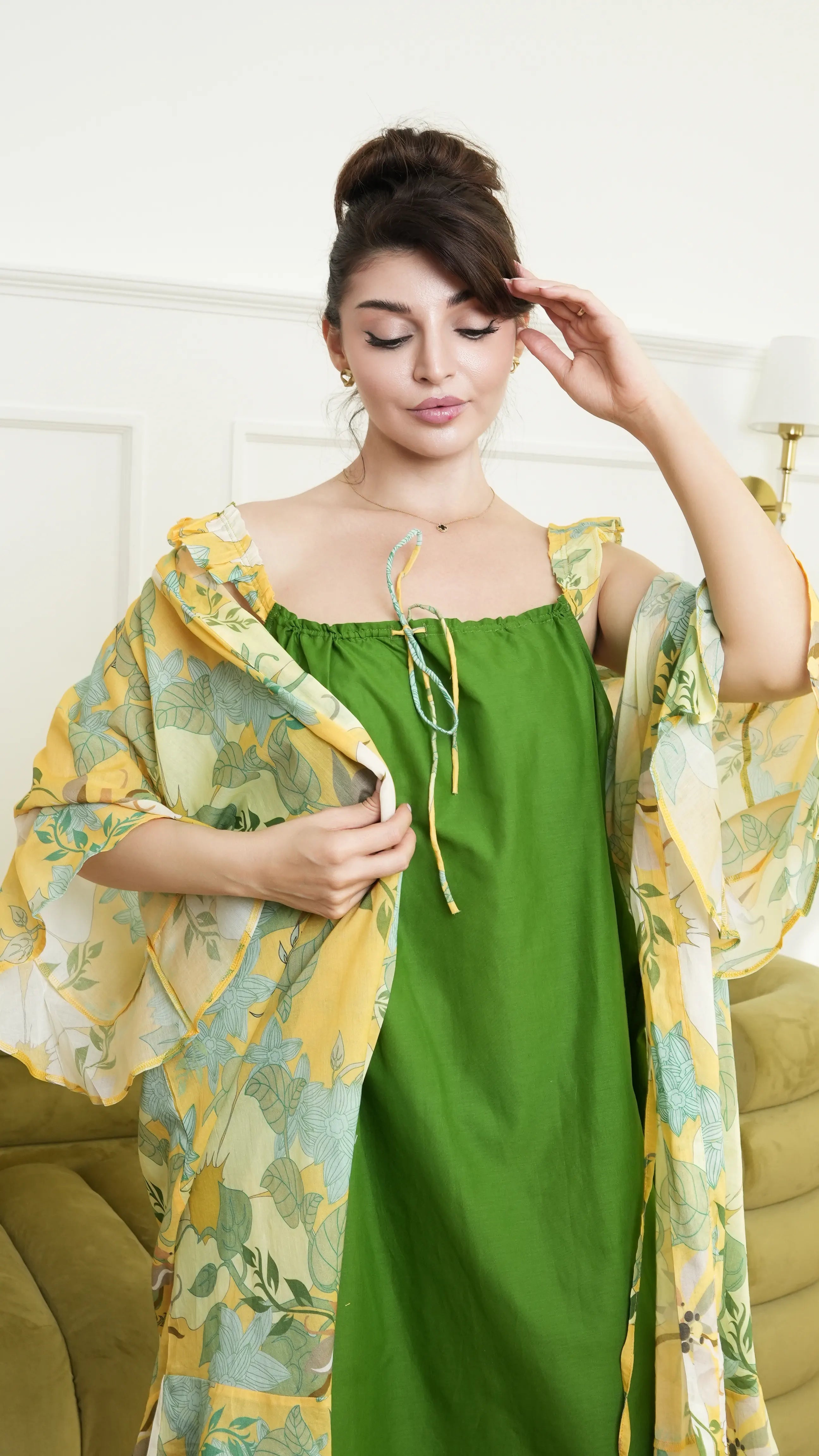 The Robe Set - Yellow Green 2Pc
