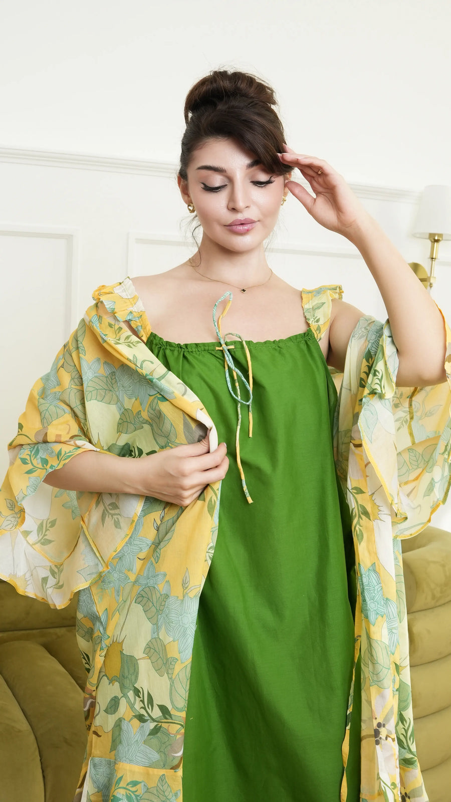 The Robe Set - Yellow Green 2Pc
