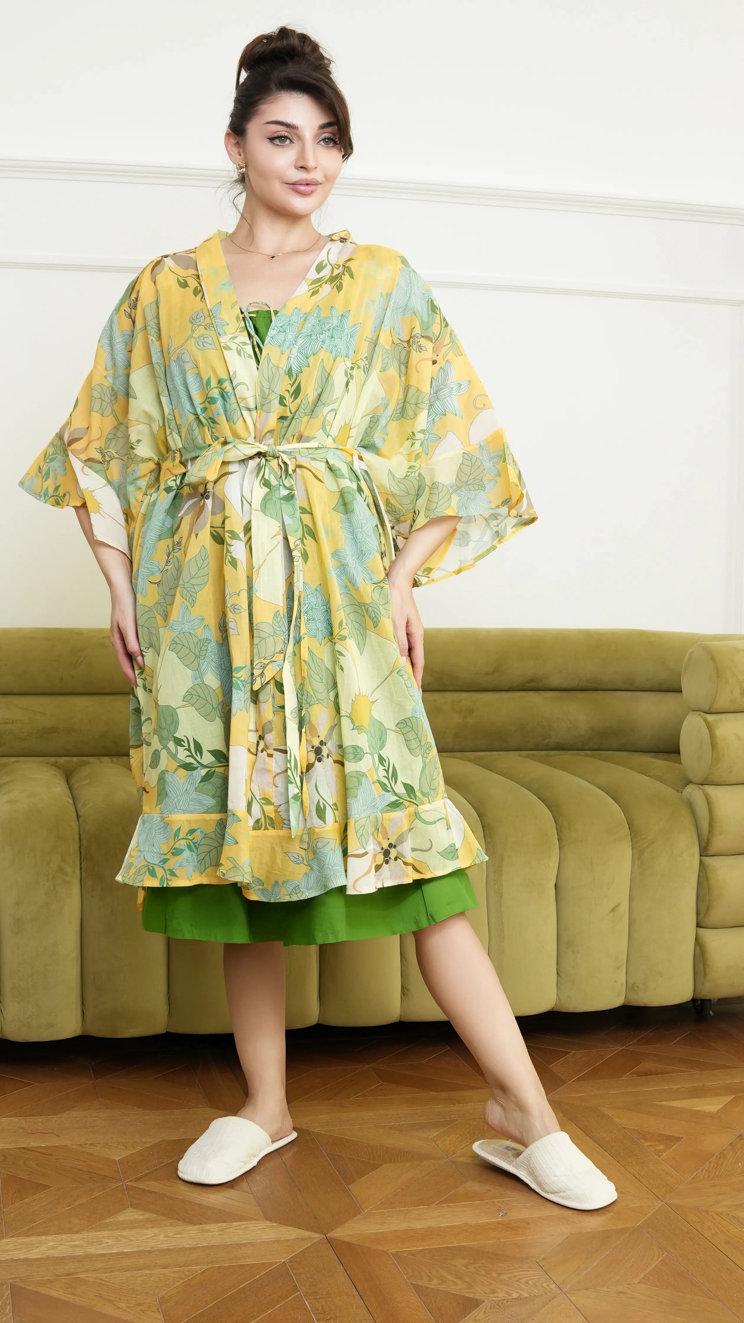 The Robe Set - Yellow Green 2Pc