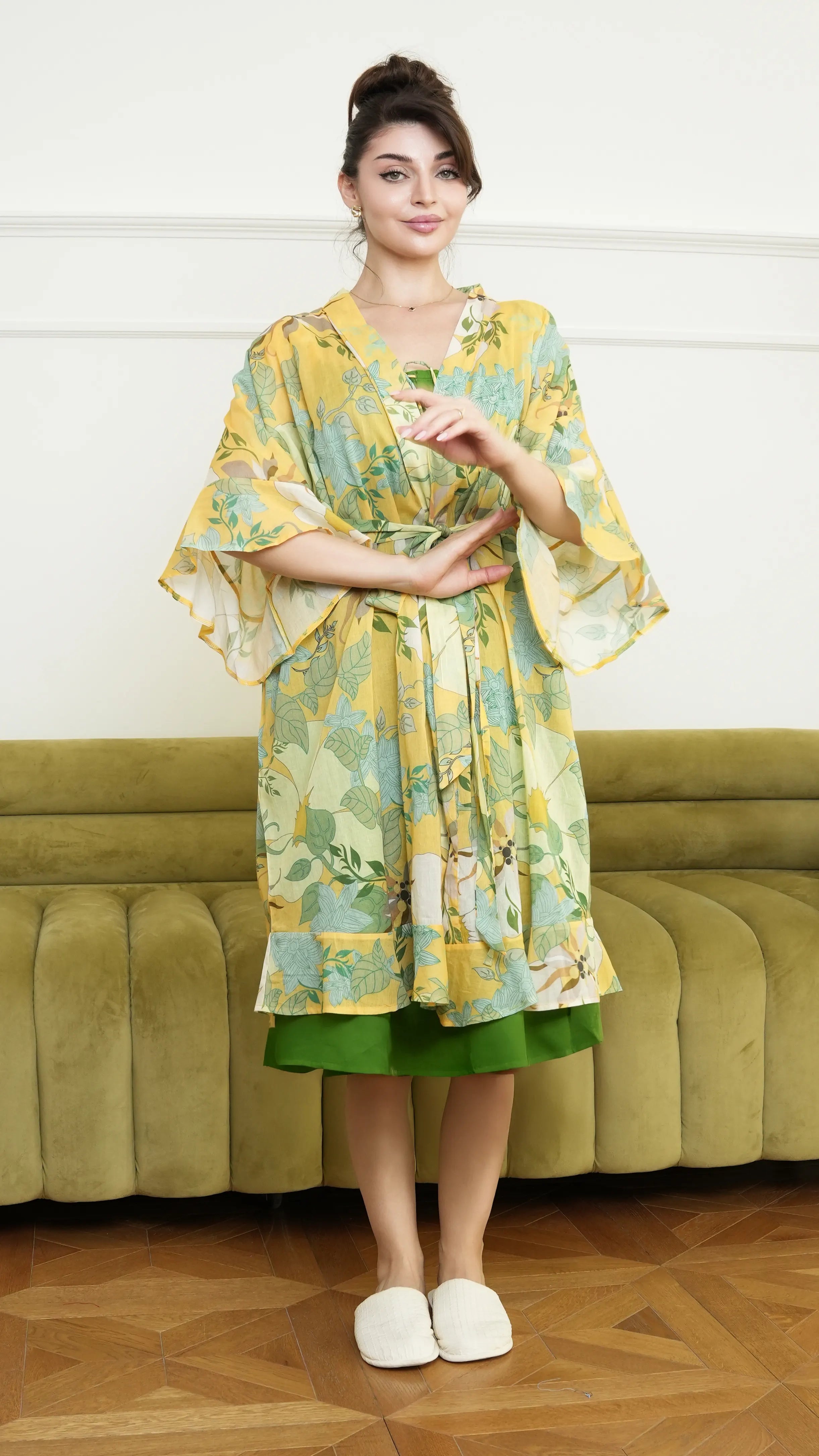 The Robe Set - Yellow Green 2Pc