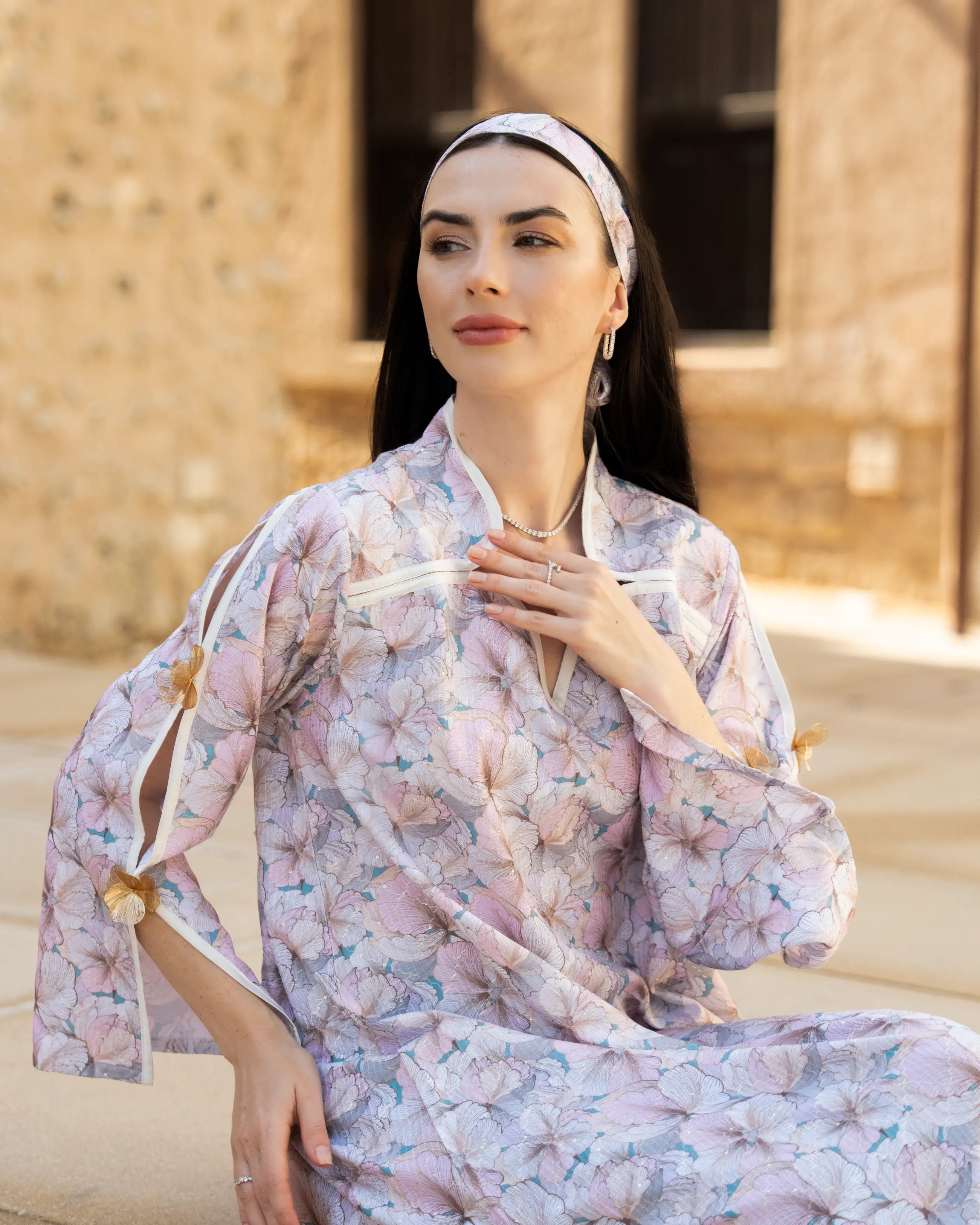 Embroidered Open Sleeve Model No 56