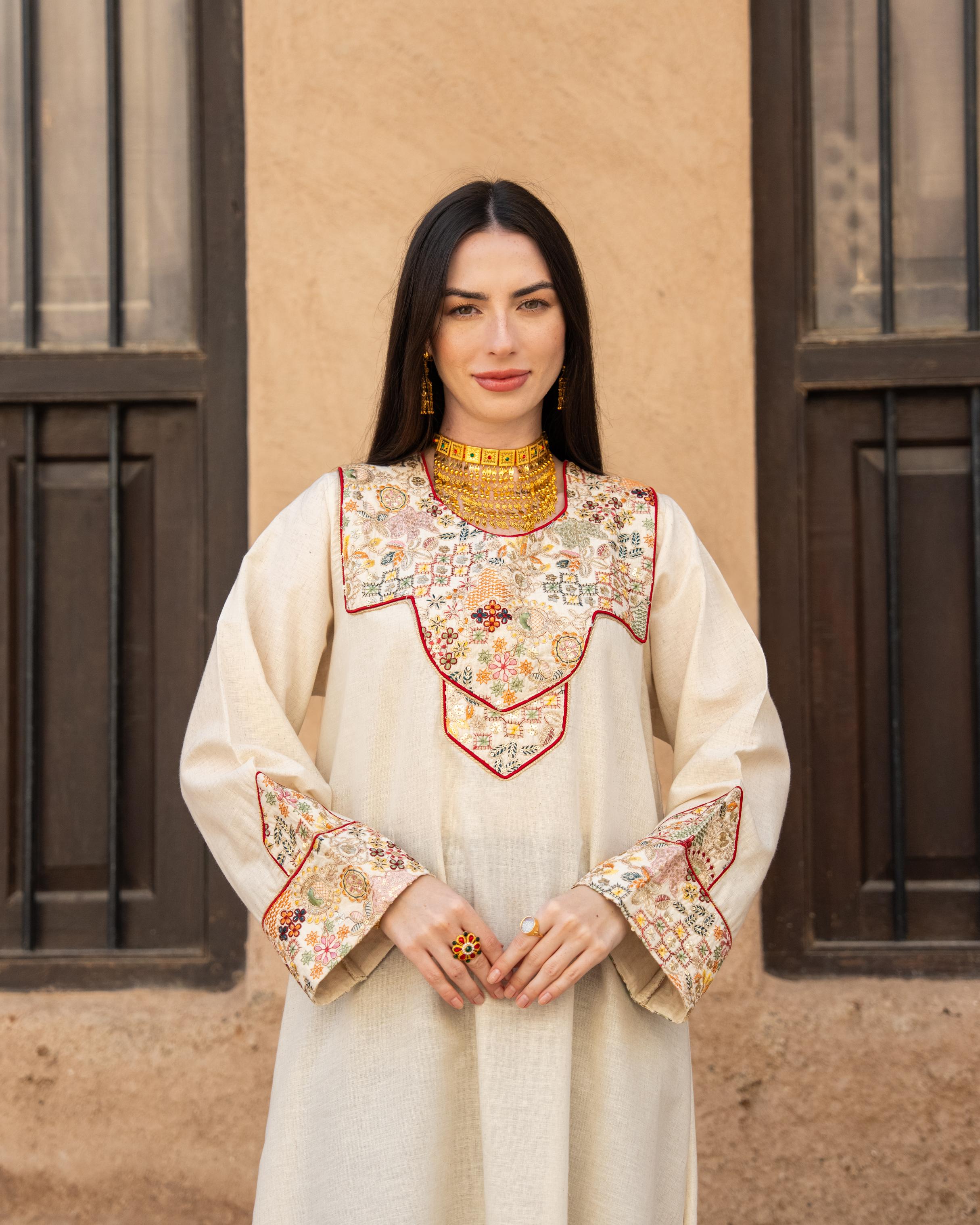 Embroidered Golden Heritage Dress