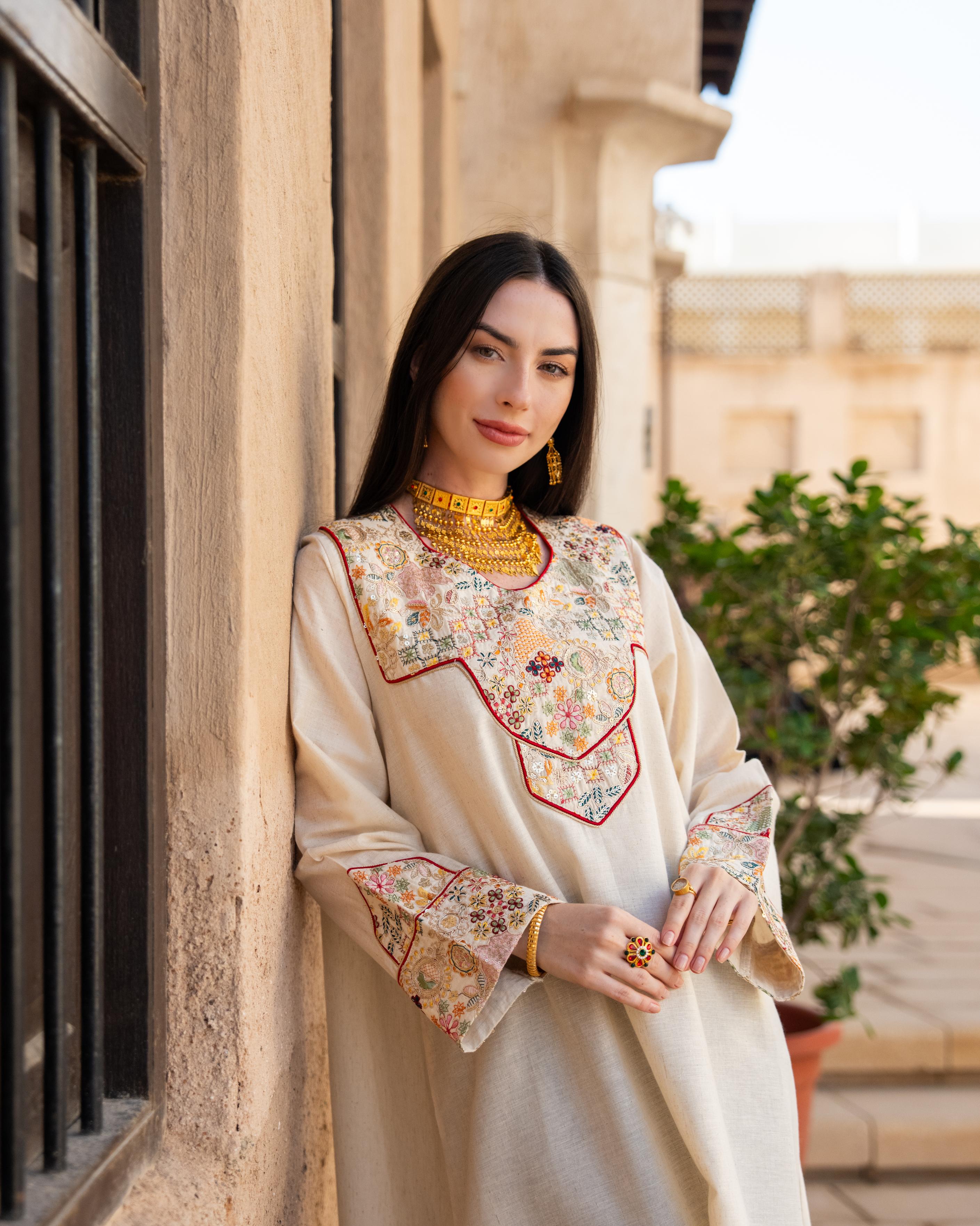 Embroidered Golden Heritage Dress