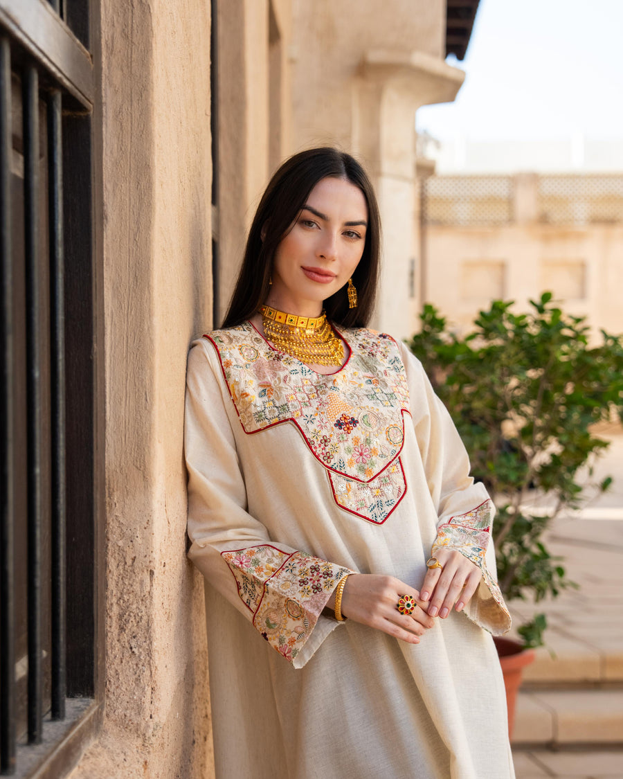 Embroidered Golden Heritage Dress