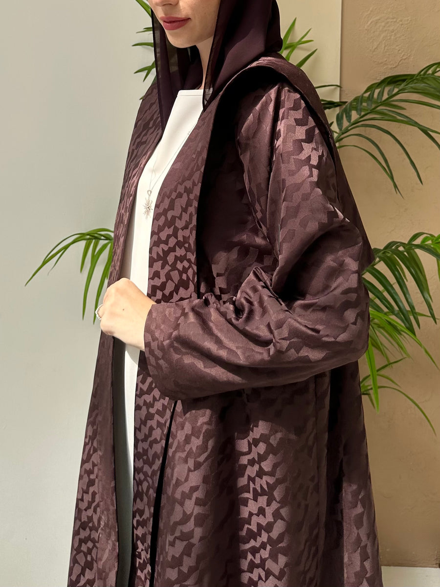 MJ02 Abaya In Maroon