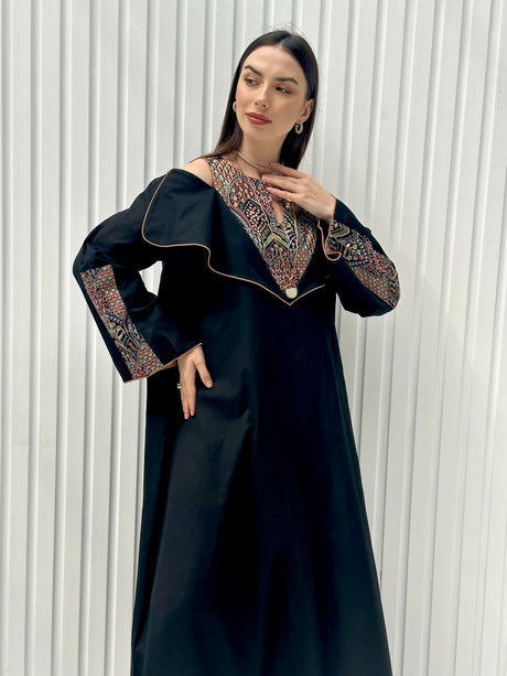 Black Embroidered Dress