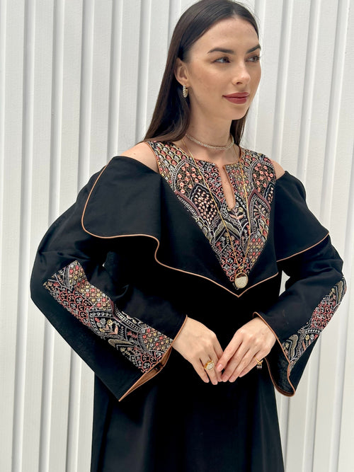 Black Embroidered Dress