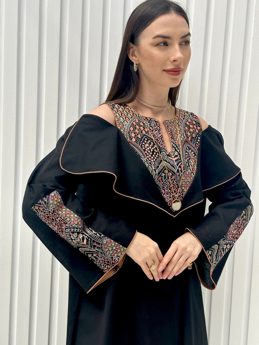 Black Embroidered Dress