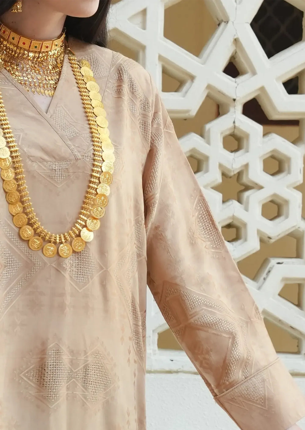 Oasis Sand Embroidered Dress
