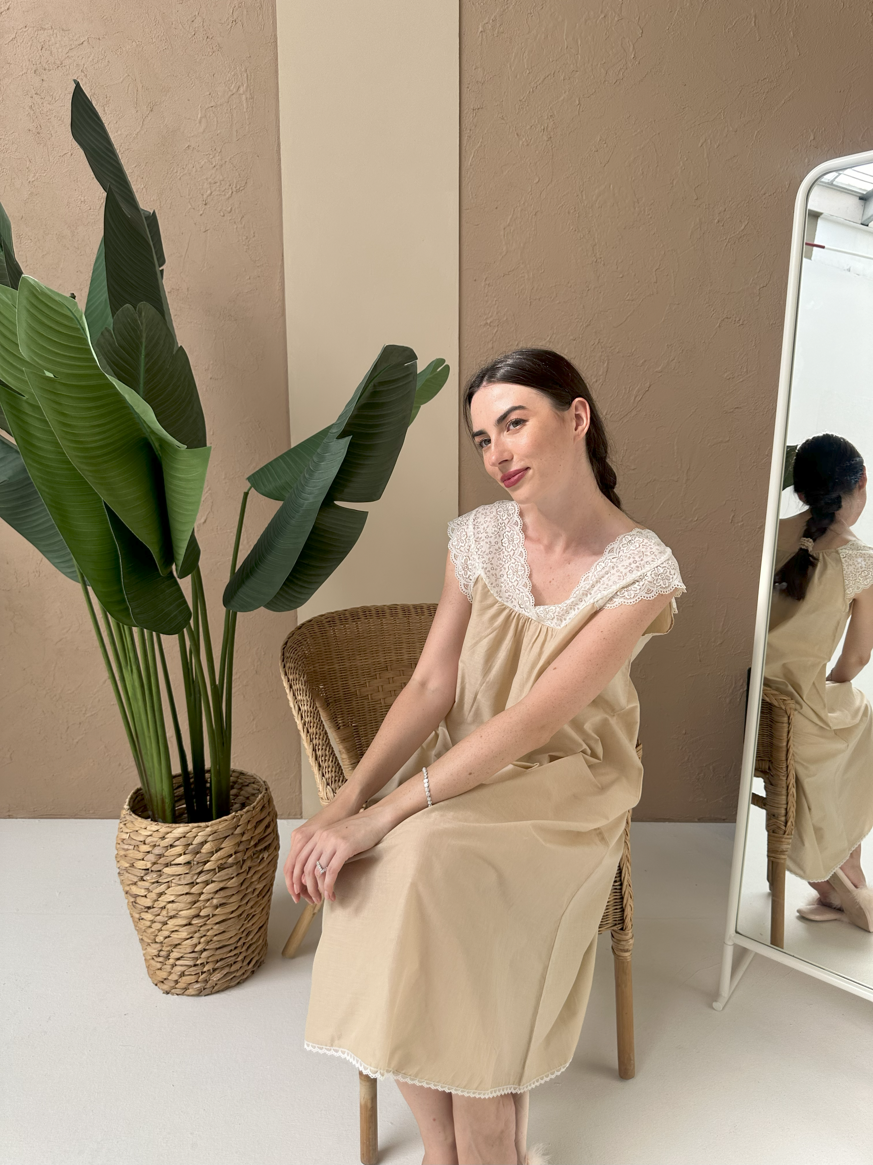 Dantelle Cotton Dress Beige