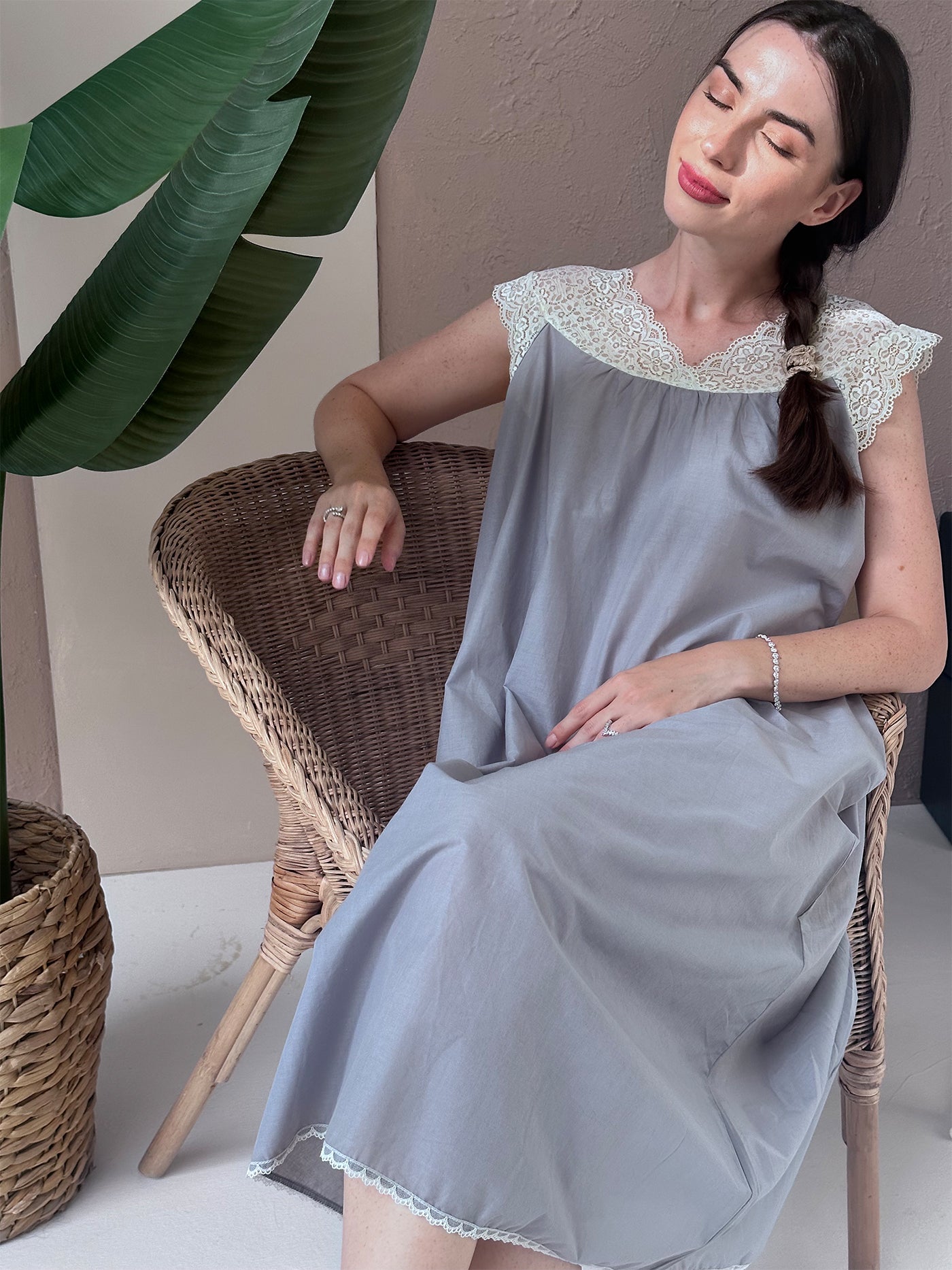 Dantelle Cotton Dress Blue