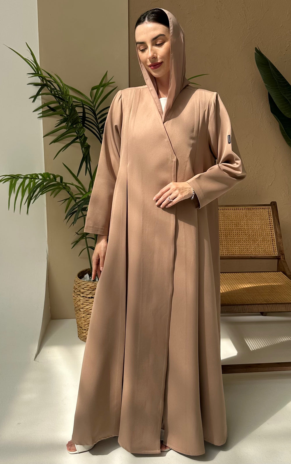 MJ06 Abaya In Light Brown