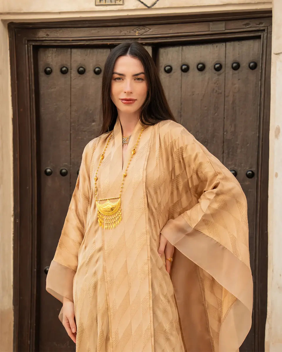 Premium Desert Glow Embroidered Dress