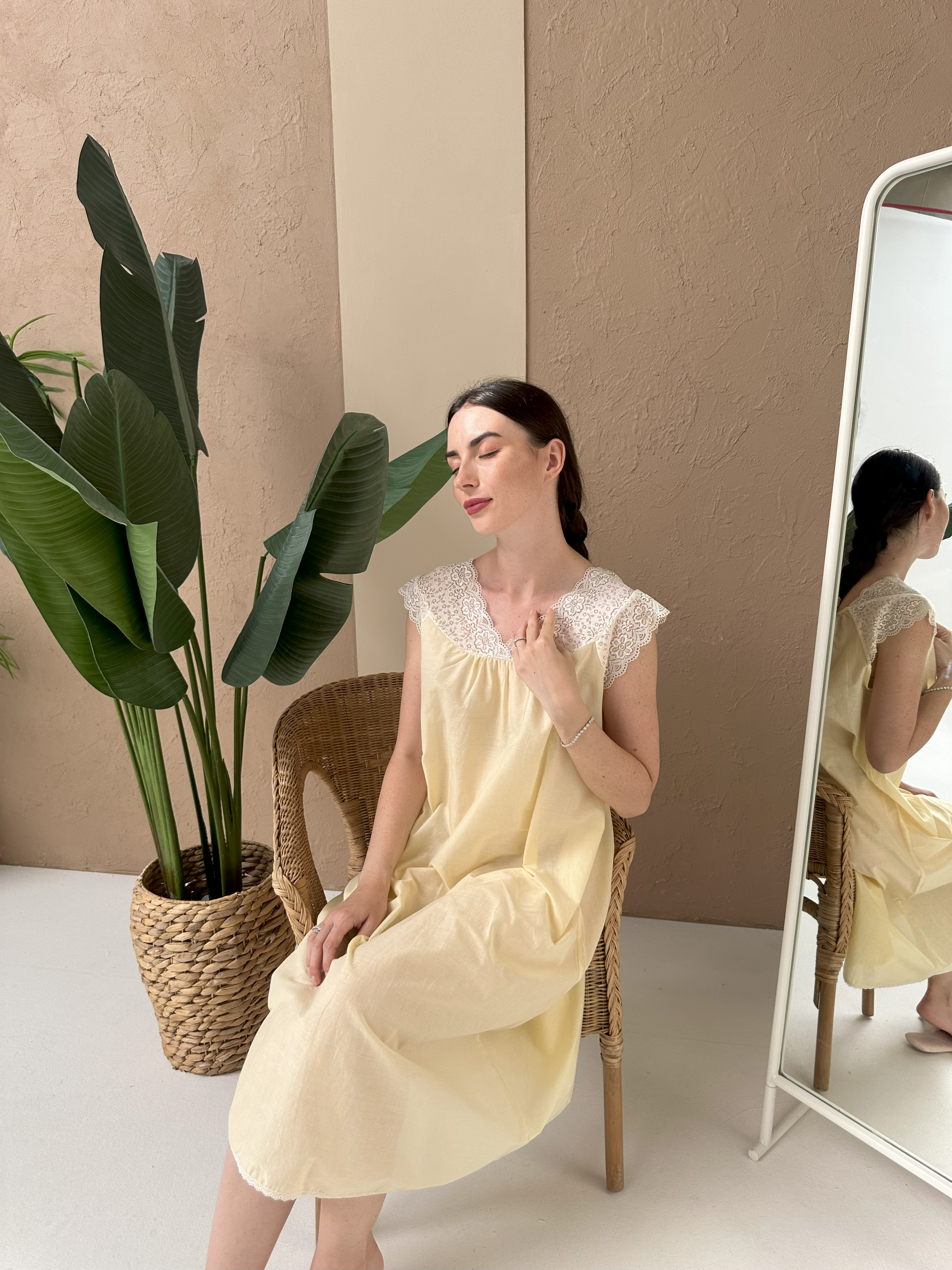 Dantelle Cotton Dress Yellow