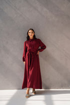 Marron Belted Dress