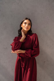 Marron Belted Dress